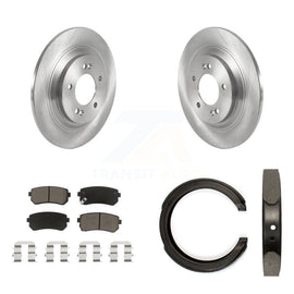 Rear Disc Rotors Ceramic Pads And Parking Brake Shoes Kit For Kia Cadenza