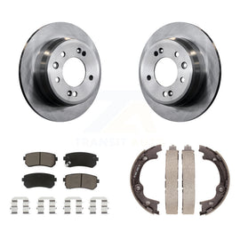 Rear Disc Rotors Ceramic Pads Parking Brake Shoes Kit For Hyundai Tucson Elantra
