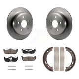 Rear Disc Rotors Ceramic Pads & Parking Brake Shoes Kit For Jeep Grand Cherokee