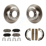 Rear Disc Rotors Ceramic Pads Parking Shoes Kit For Kia Sedona Hyundai Entourage