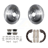 Rear Disc Rotors Ceramic Pads And Parking Brake Shoes Kit For Acura RDX