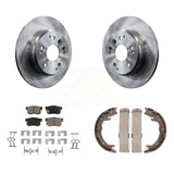 Rear Disc Rotors Ceramic Pads Parking Brake Shoes Kit For Acura TL Honda Element