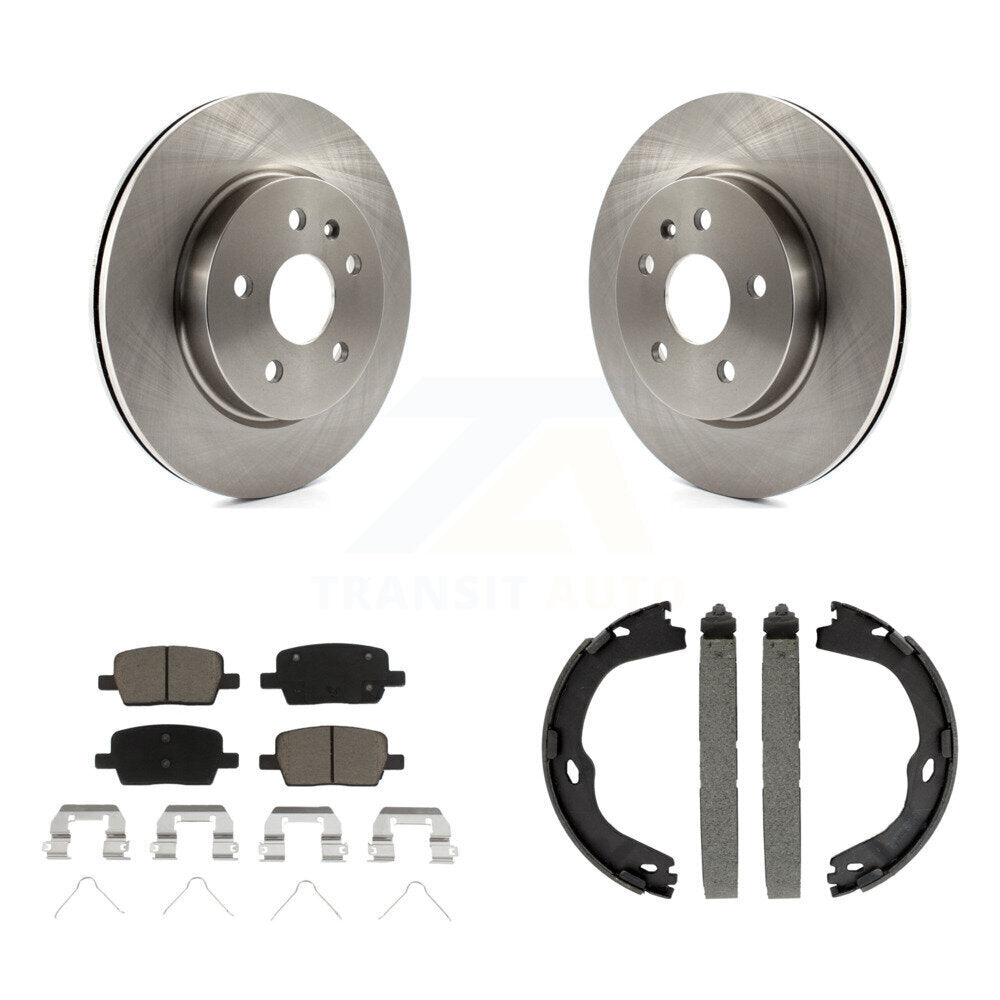 Rear Disc Rotors Ceramic Pads And Parking Brake Shoes Kit For Chevrolet Camaro