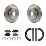 Rear Disc Rotors Ceramic Pads And Parking Brake Shoes Kit For Chevrolet Camaro