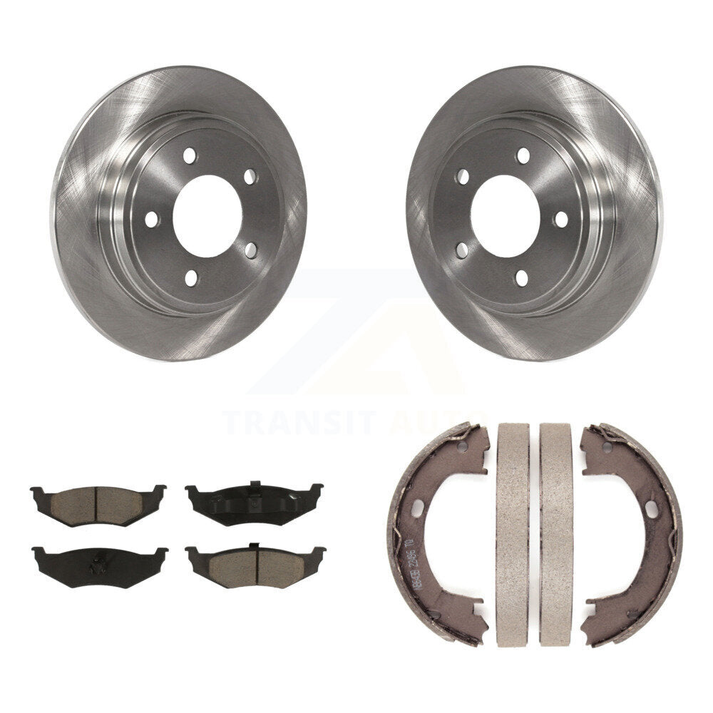 Rear Disc Rotors Ceramic Pads Parking Shoes Kit For Chrysler Intrepid Dodge 300M