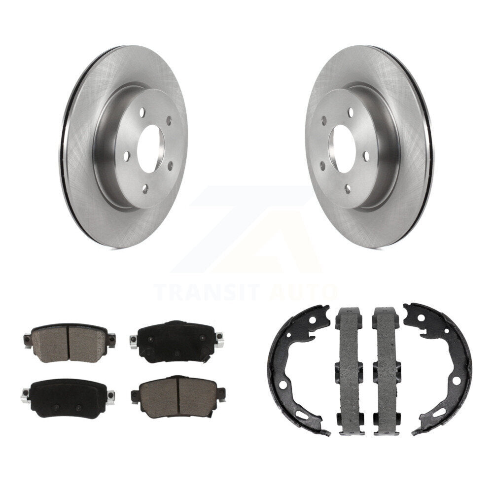 Rear Disc Rotors Ceramic Pads & Parking Shoes Kit For Nissan Rogue Sport Qashqai