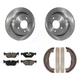 Rear Disc Rotors Ceramic Pads Parking Shoes Kit For 12 BMW 328i Wagon with 3.0L