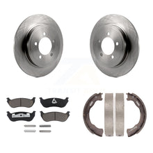 Load image into Gallery viewer, Rear Disc Rotors Ceramic Pads Parking Brake Shoes Kit For Ford Explorer Mercury
