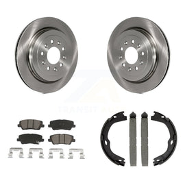 Rear Disc Rotors Ceramic Pads And Parking Brake Shoes Kit For Cadillac ATS