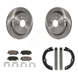 Rear Disc Rotors Ceramic Pads And Parking Brake Shoes Kit For Cadillac ATS