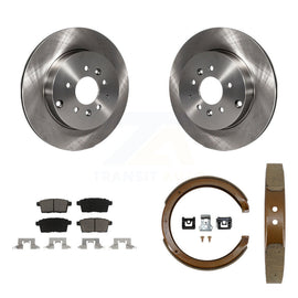 Rear Disc Rotors Ceramic Pads & Parking Brake Shoes Kit For 2007-2012 Mazda CX-9