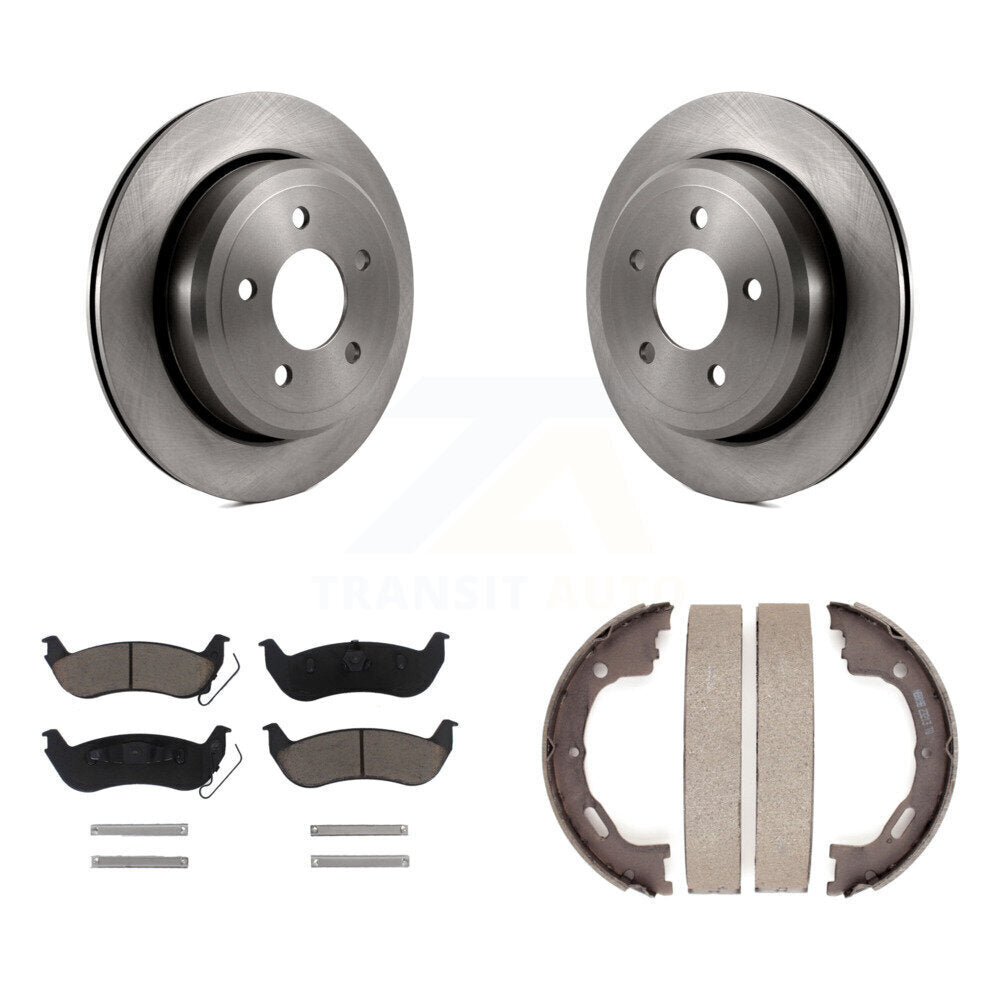 Rear Disc Rotors Ceramic Pads & Parking Shoes Kit For Mercury Grand Marquis Ford