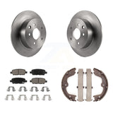 Rear Disc Rotors Ceramic Pads & Parking Brake Shoes Kit For Nissan Altima Maxima