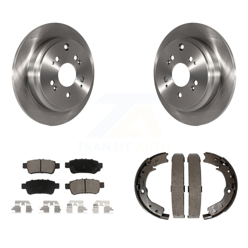Rear Disc Rotors Ceramic Pads And Parking Shoes Kit For 2005-2010 Honda Odyssey