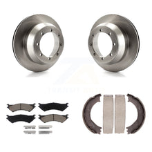 Load image into Gallery viewer, Rear Disc Rotors Ceramic Pads &amp; Parking Shoes Kit For Ford E-350 Super Duty Club