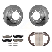 Charger l'image dans la galerie, Rear Disc Rotors Ceramic Pads Parking Shoes Kit For Ford E-350 Super Duty E-250
