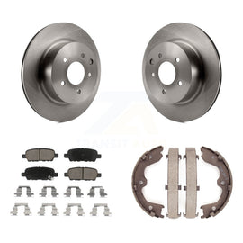 Rear Disc Rotors Ceramic Pads Parking Shoes Kit For INFINITI Nissan Maxima G37 Z