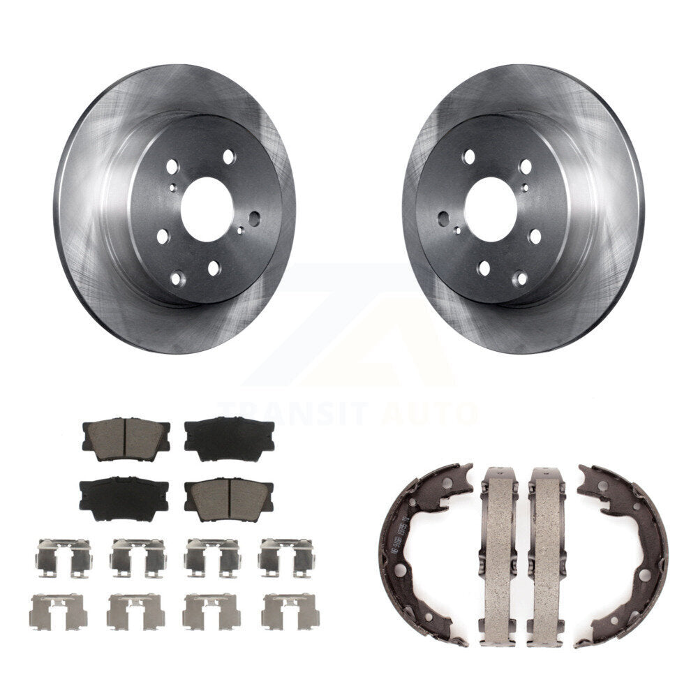 Rear Disc Rotors Ceramic Pads And Parking Shoes Kit For Toyota RAV4 Lexus HS250h