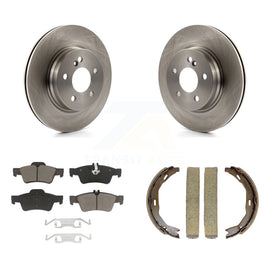 Rear Disc Rotors Ceramic Pads And Parking Brake Shoes Kit For Mercedes-Benz E550