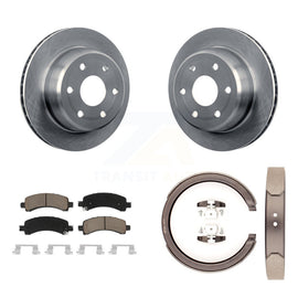 Rear Disc Rotors Ceramic Pads Parking Shoes Kit For Chevrolet GMC Avalanche 1500