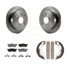 Rear Disc Rotors Ceramic Pads & Parking Brake Shoes Kit For Suzuki Forenza Reno