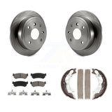 Rear Disc Rotors Ceramic Pads & Parking Brake Shoes Kit For Suzuki Forenza Reno