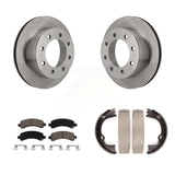 Rear Disc Rotors Ceramic Pads & Parking Shoes Kit For Chevrolet GMC Savana 2500