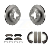 Rear Disc Rotors Ceramic Pads Parking Shoes Kit For GMC Savana 3500 Cutaway Van