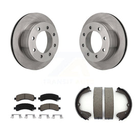 Rear Disc Rotors Ceramic Pads Parking Shoes Kit For GMC Savana 3500 Cutaway Van
