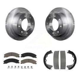 Rear Disc Rotors Ceramic Pads Parking Shoes Kit For GMC Sierra 2500 HD Chevrolet