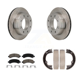Rear Disc Rotors Ceramic Pads Parking Shoes Kit For Chevrolet Express 2500 3500
