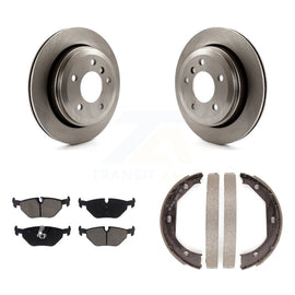Rear Disc Rotors Ceramic Pads & Parking Brake Shoes Kit For 2001-2005 BMW 325xi