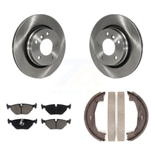 Load image into Gallery viewer, Rear Disc Rotors Ceramic Pads &amp; Parking Brake Shoes Kit For BMW 325Ci 325i 323i