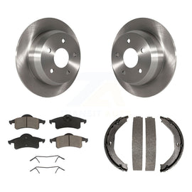 Rear Disc Rotors Ceramic Pads & Parking Shoes Kit For 99-04 Jeep Grand Cherokee