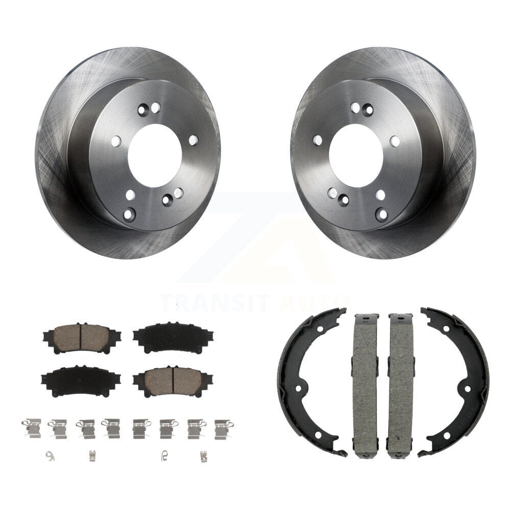 Rear Disc Rotors Ceramic Pads And Parking Brake Shoes Kit For Lexus IS250