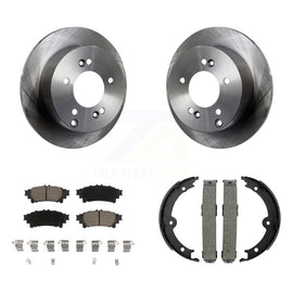 Rear Disc Rotors Ceramic Pads And Parking Brake Shoes Kit For Lexus IS250
