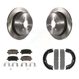 Rear Disc Rotors Ceramic Pads Parking Brake Shoes Kit For Chevrolet Colorado GMC