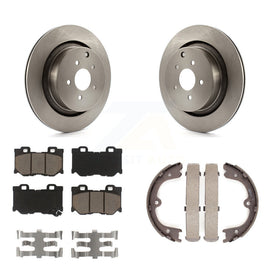 Rear Disc Rotors Ceramic Pads & Parking Shoes Kit For INFINITI Q50 M37 FX50 QX70
