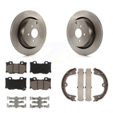 Rear Disc Rotors Ceramic Pads & Parking Shoes Kit For INFINITI Q50 M37 FX50 QX70