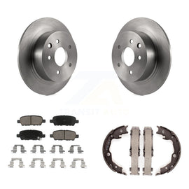 Rear Disc Rotors Ceramic Pads And Parking Brake Shoes Kit For Nissan Sentra Juke
