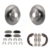 Rear Disc Rotors Ceramic Pads And Parking Brake Shoes Kit For Nissan Sentra Juke