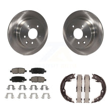 Load image into Gallery viewer, Rear Disc Rotors Ceramic Pads Parking Brake Shoes Kit For Nissan Rogue LEAF Juke