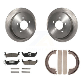 Rear Disc Rotors Ceramic Pads And Parking Brake Shoes Kit For Ford F-150