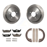 Rear Disc Rotors Ceramic Pads And Parking Brake Shoes Kit For Ford F-150