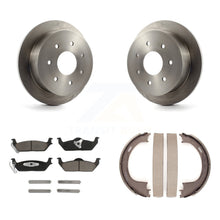 Load image into Gallery viewer, Rear Disc Rotors Ceramic Pads And Parking Brake Shoes Kit For Ford F-150