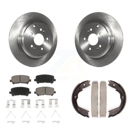 Rear Disc Rotors Ceramic Pads & Parking Shoes Kit For Honda Pilot Acura MDX ZDX