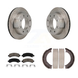 Rear Disc Rotors Ceramic Pads & Parking Shoes Kit For Chevrolet Express 2500 GMC