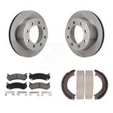 Rear Disc Rotors Ceramic Pads Parking Shoes Kit For Chevrolet GMC Silverado 2500