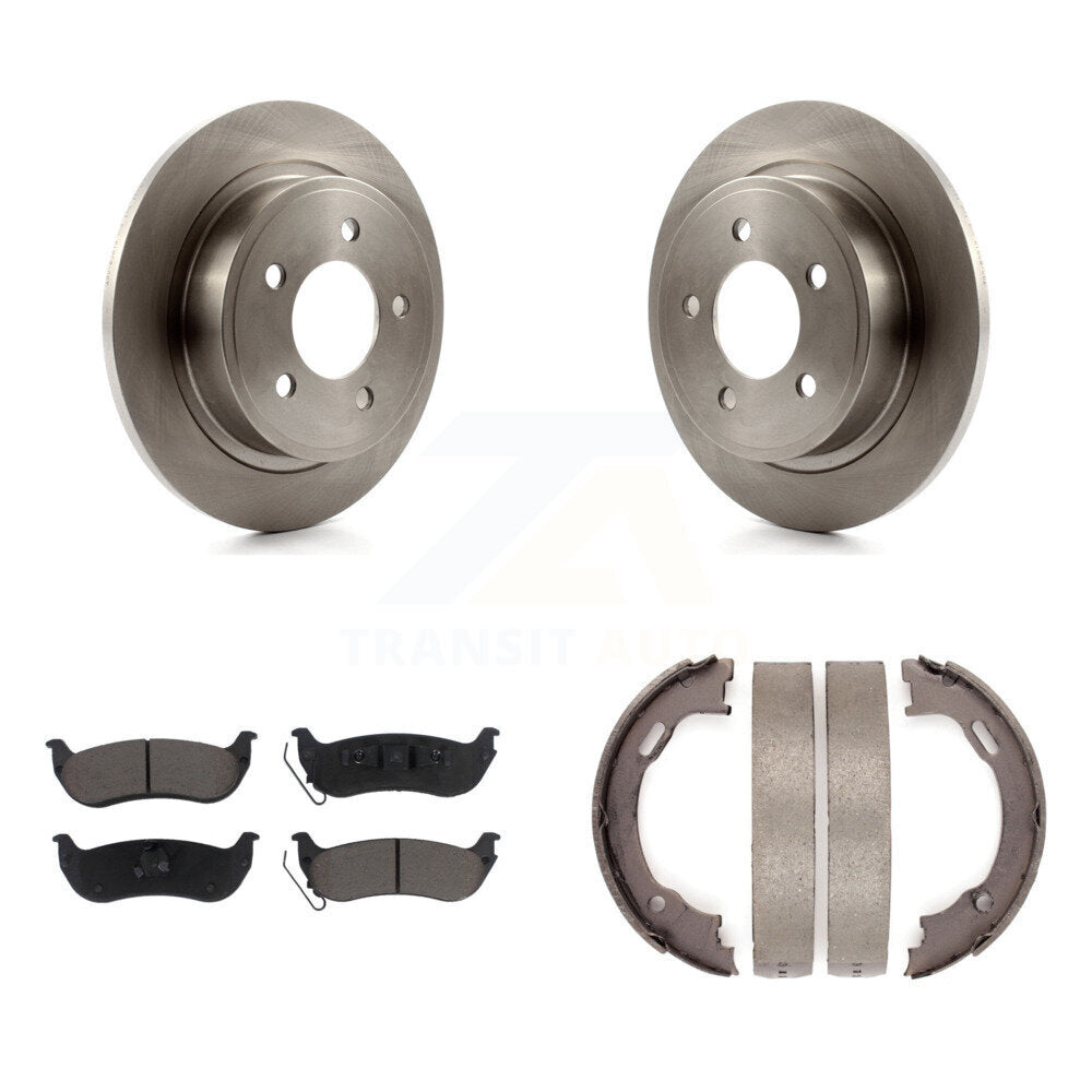 Rear Disc Rotors Ceramic Pads Parking Shoes Kit For 2004-2008 Chrysler Pacifica