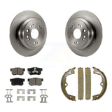 Rear Disc Rotors Ceramic Pads Parking Brake Shoes Kit For Honda Accord Crosstour